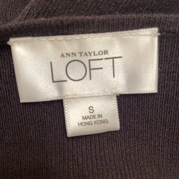 Ann Taylor Loft Black Rayon Blend Beaded Embellished Button Front Cardigan Sz S - Picture 2 of 4